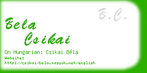 bela csikai business card